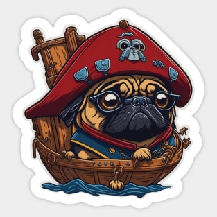 Pirate pug Sticker